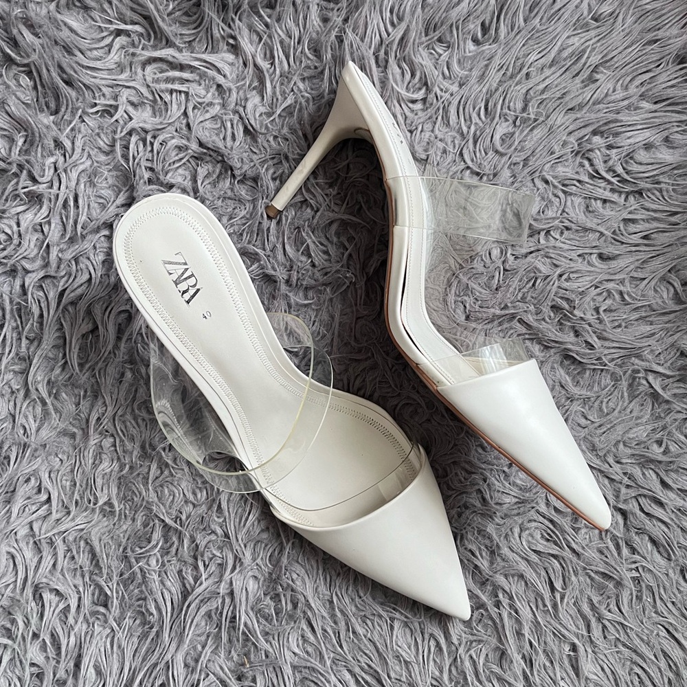Zara Vinyl Strap Pointed Mule